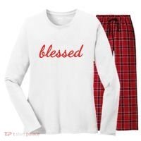 Blessed Red Christian Women's Long Sleeve Flannel Pajama Set  thumb 0