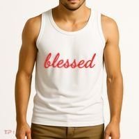 Blessed Red Christian Tank Top thumb 3