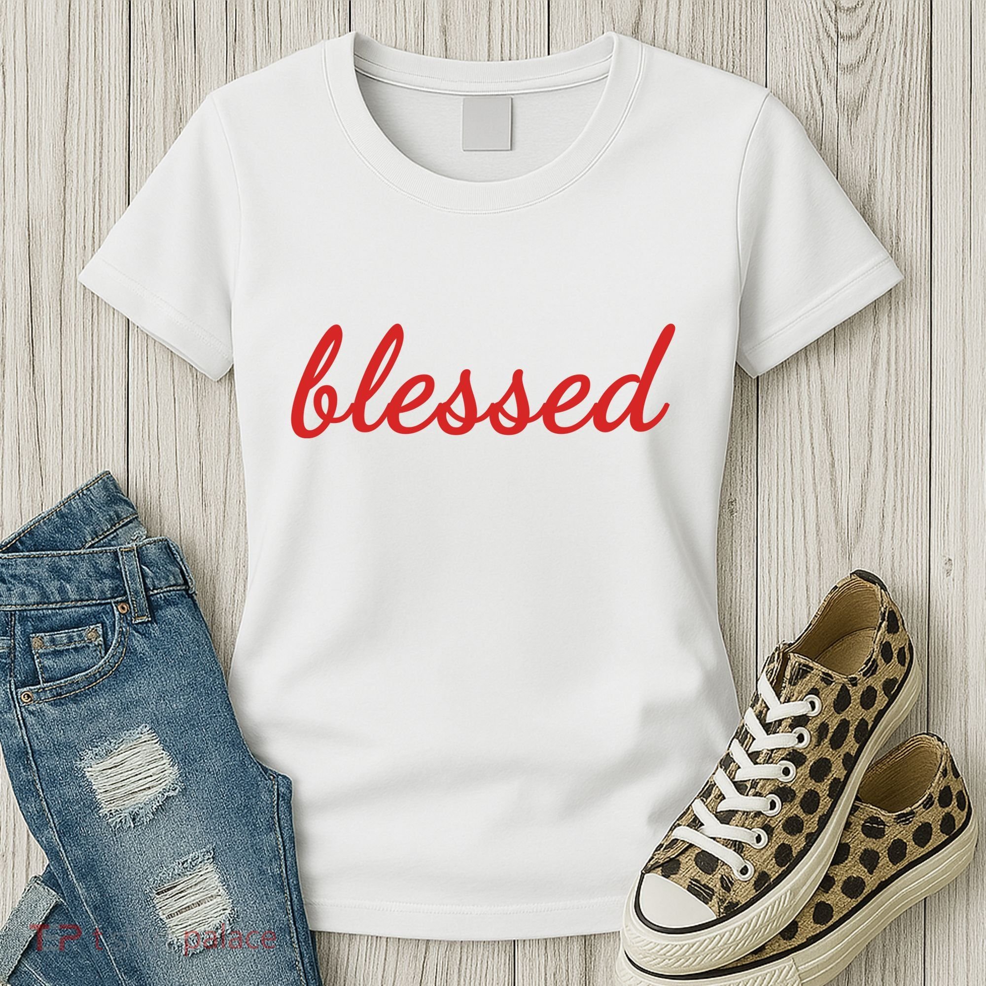 Blessed Red Christian Women's T-Shirt