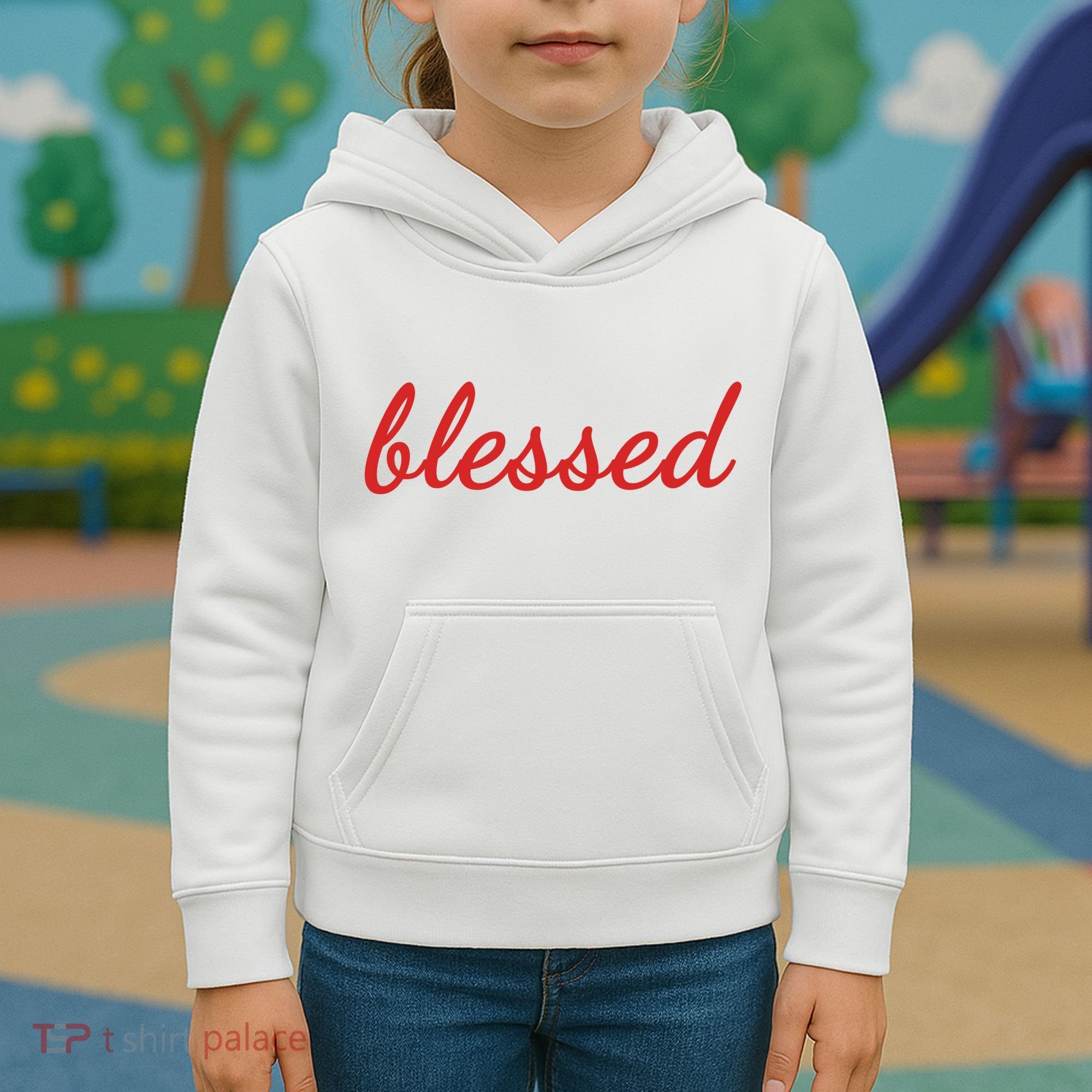 Blessed Red Christian Kids Hoodie