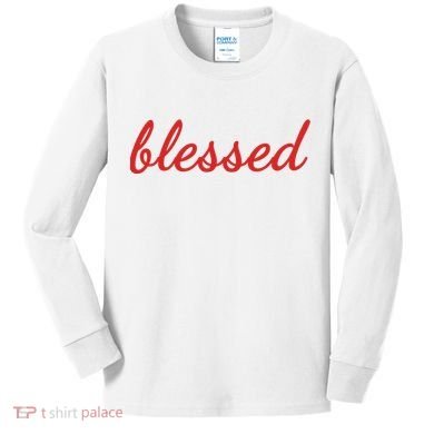 Blessed Red Christian Kids Long Sleeve Shirt