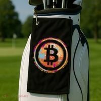 Bitcoin Retro Crypto Golf Towel thumb 2