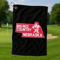Big Red Country Nebraska Golf Towel thumb 1