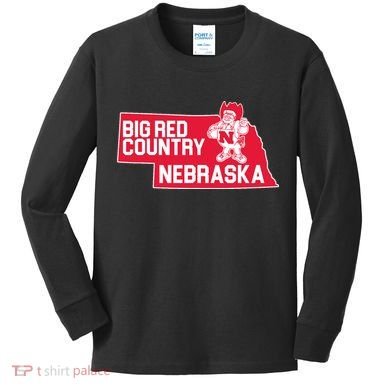 Big Red Country Nebraska Kids Long Sleeve Shirt