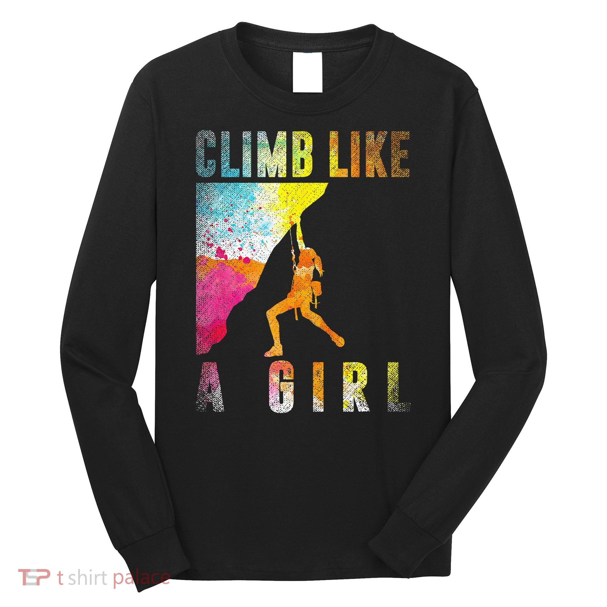 Bouldering Rock Climber Women Kids Rock Climbing Long Sleeve Shirt