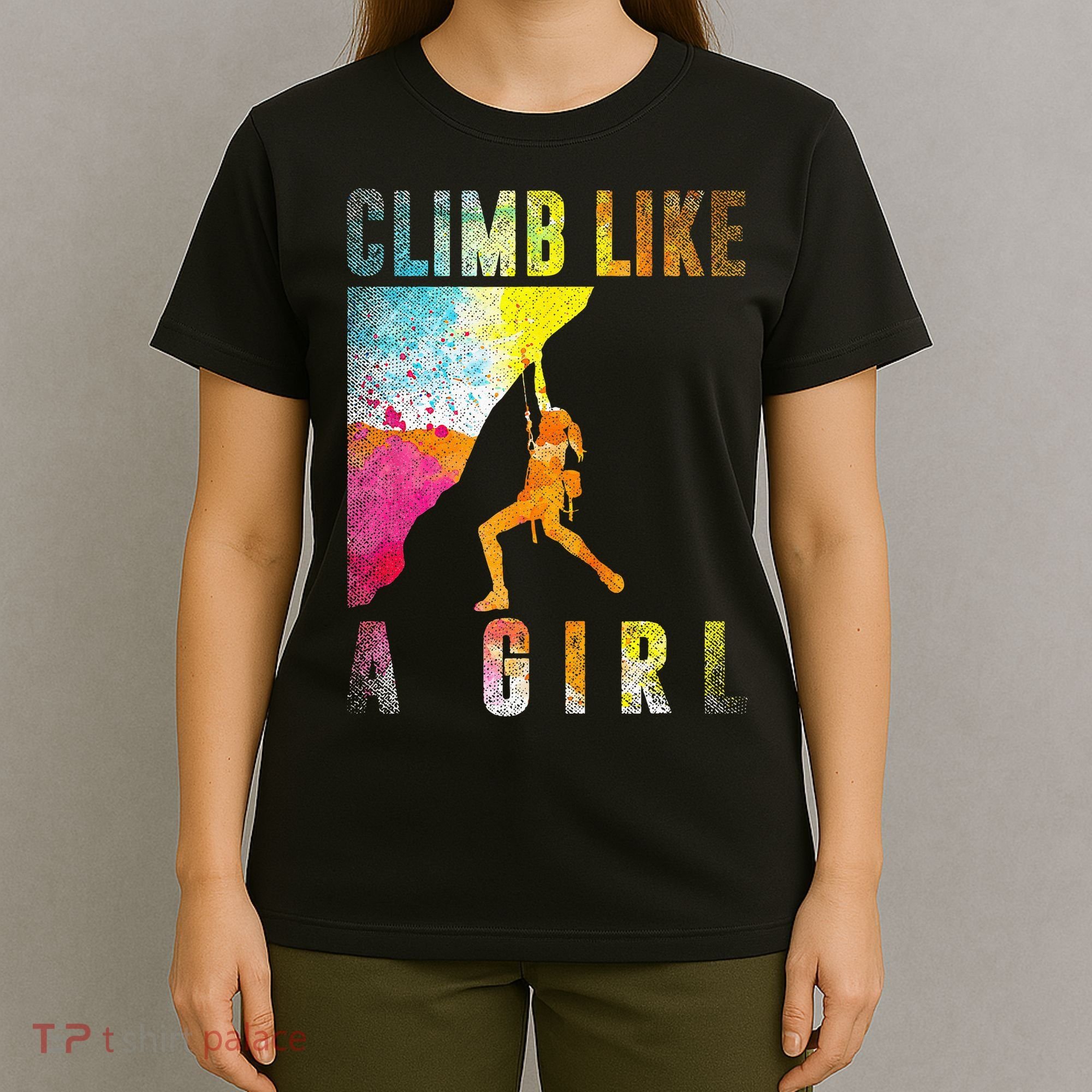 Bouldering Rock Climber Women Kids Rock Climbing T-Shirt