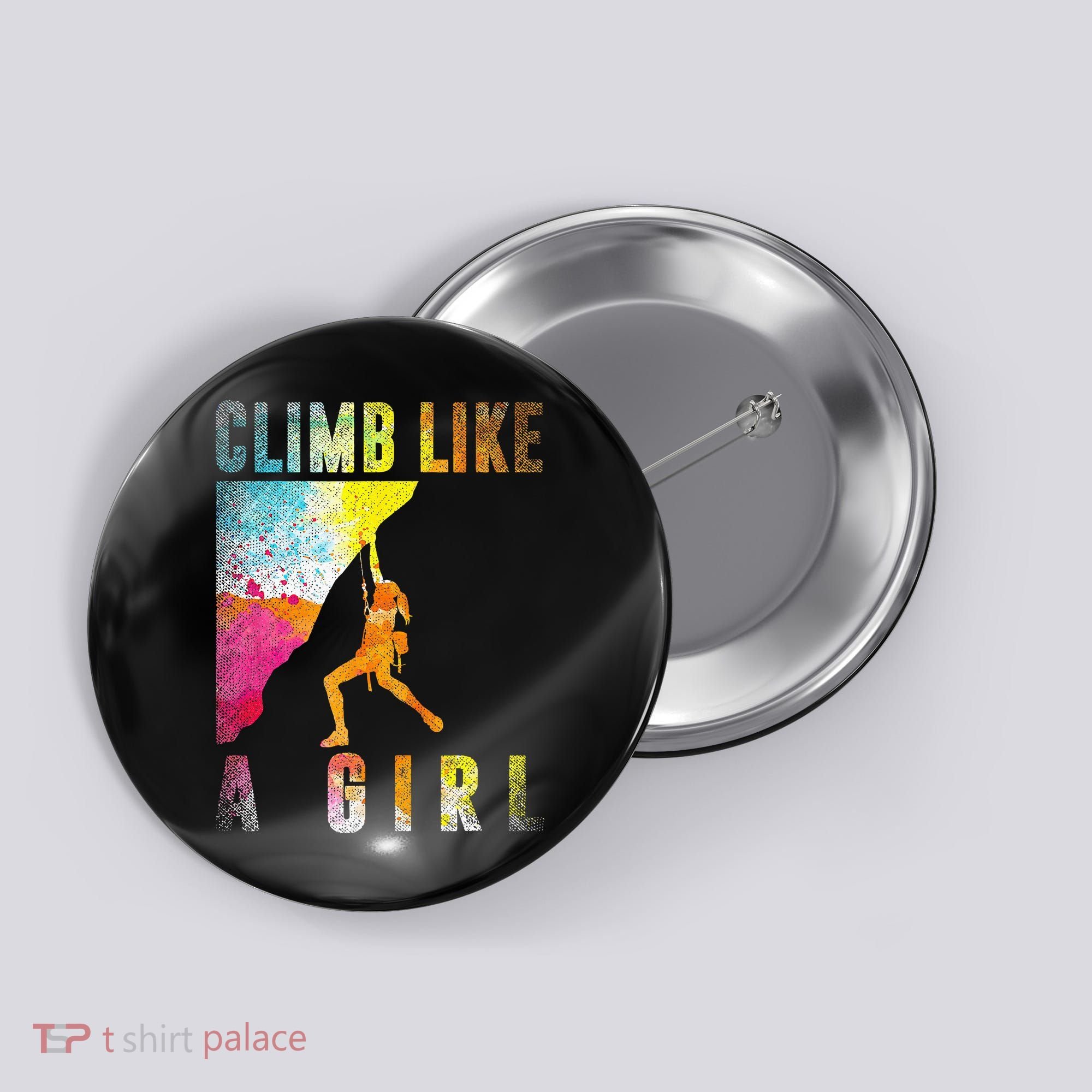 Bouldering Rock Climber Women Kids Rock Climbing Button