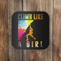 Bouldering Rock Climber Women Kids Rock Climbing Coaster thumb 0