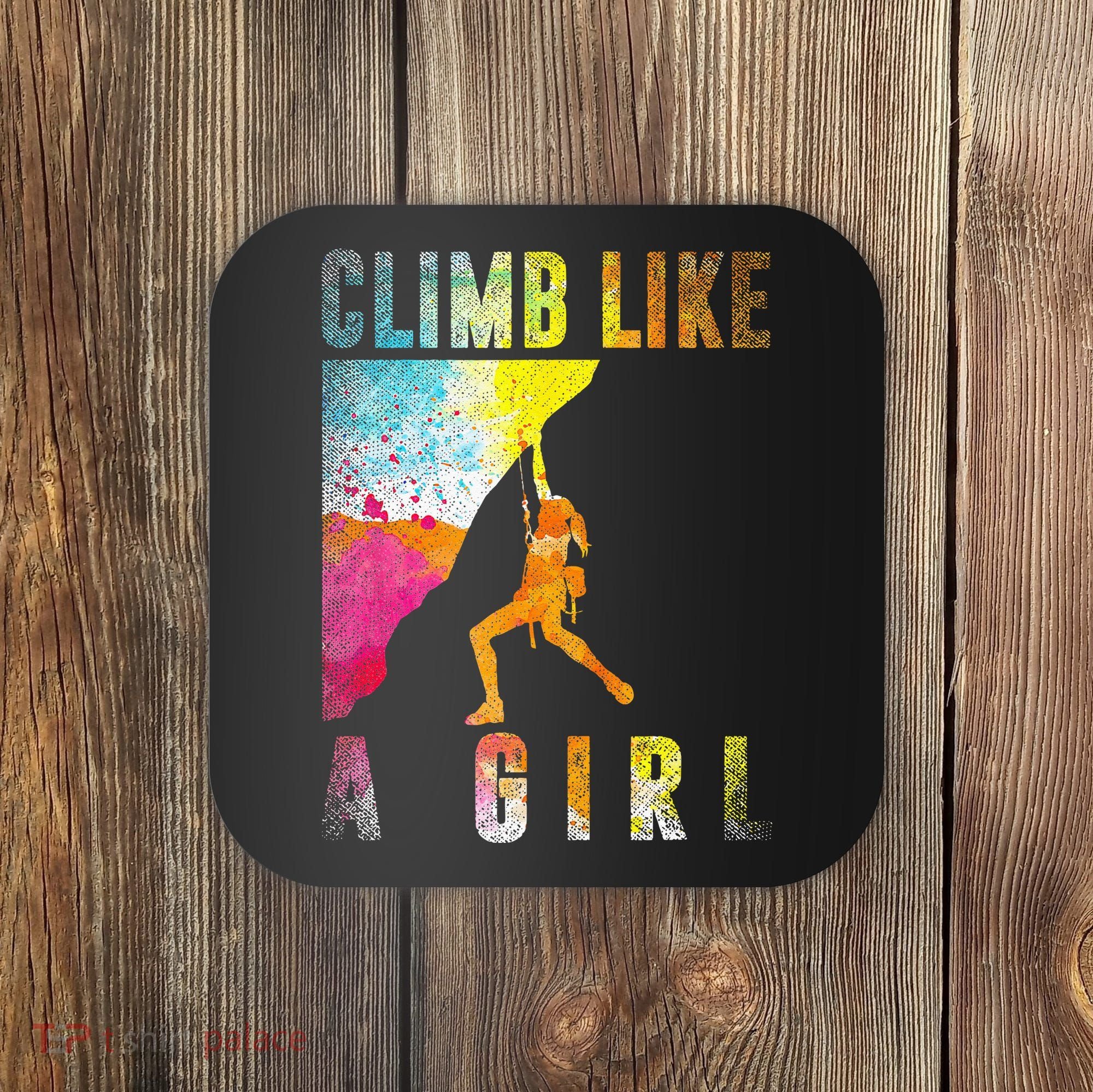 Bouldering Rock Climber Women Kids Rock Climbing Coaster