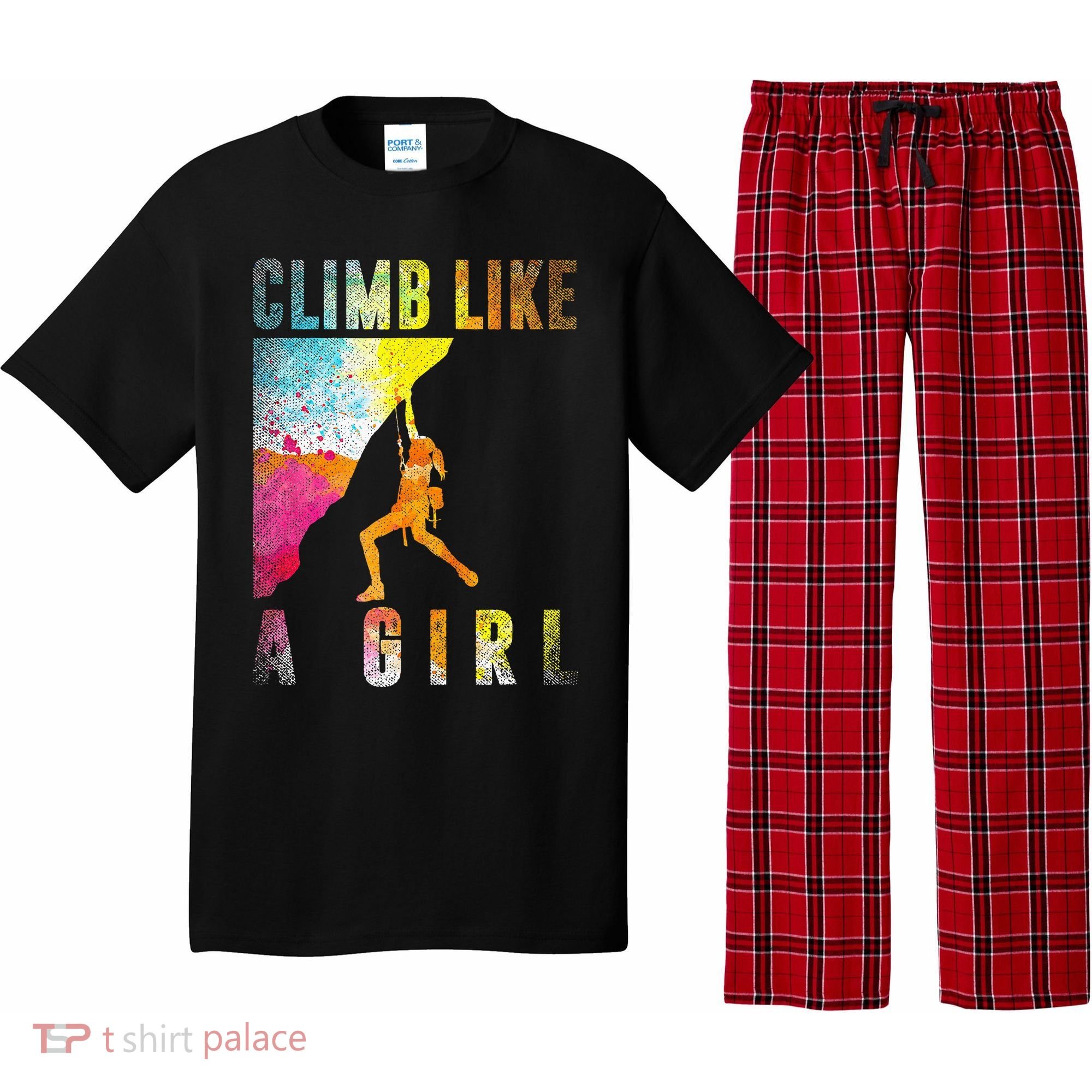 Bouldering Rock Climber Women Kids Rock Climbing Pajama Set
