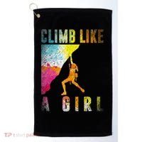 Bouldering Rock Climber Women Kids Rock Climbing Golf Towel thumb 0