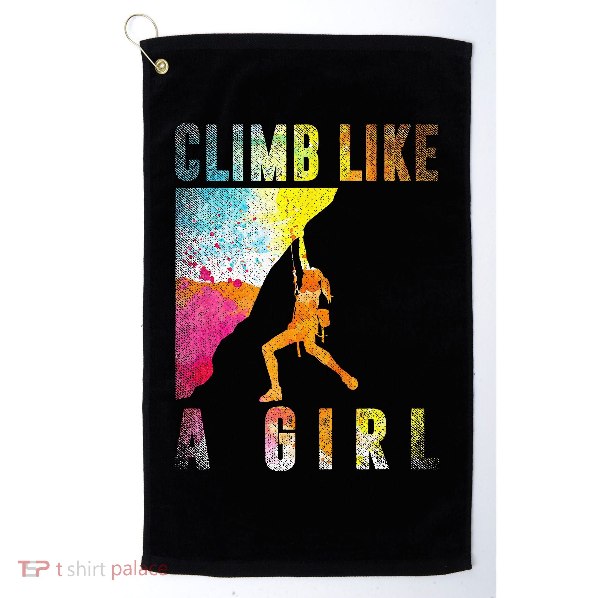 Bouldering Rock Climber Women Kids Rock Climbing Golf Towel