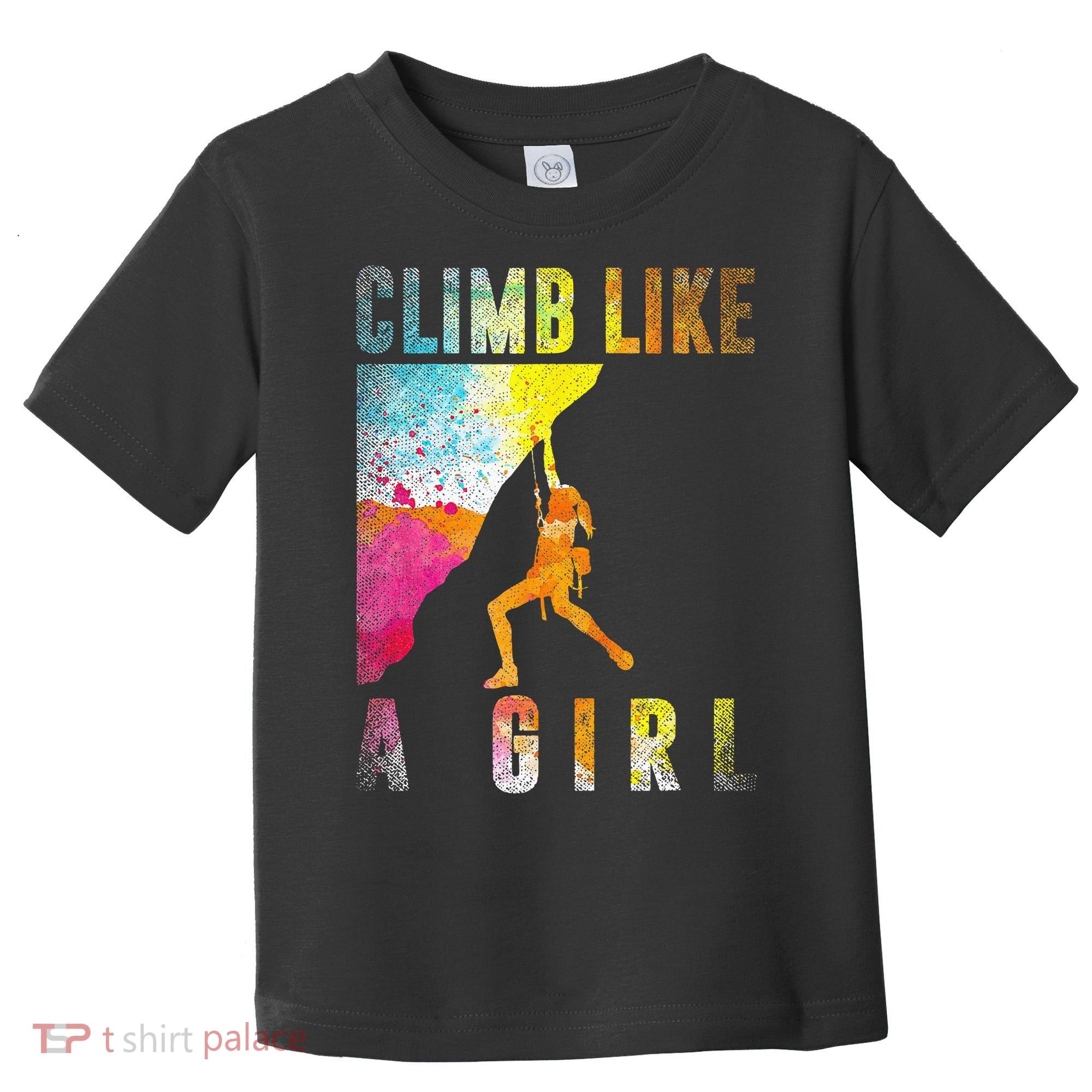 Bouldering Rock Climber Women Kids Rock Climbing Toddler T-Shirt