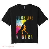 Bouldering Rock Climber Women Kids Rock Climbing Women's Crop Top Tee thumb 0