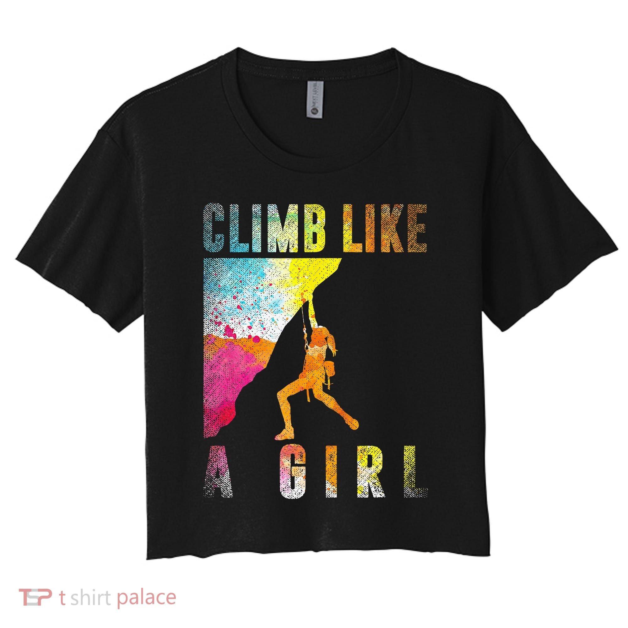 Bouldering Rock Climber Women Kids Rock Climbing Women's Crop Top Tee