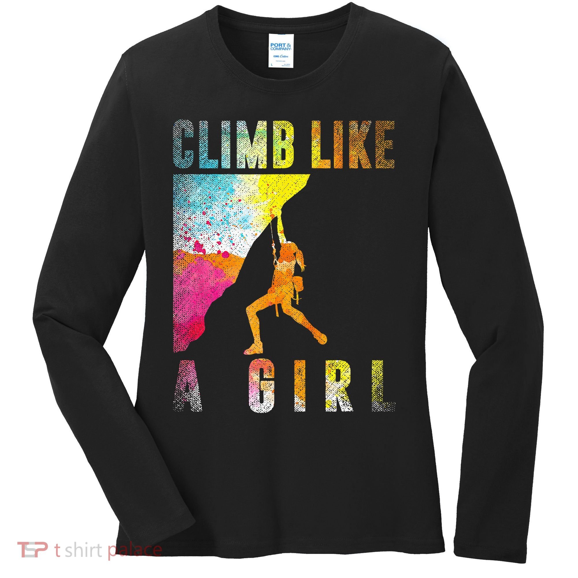 Bouldering Rock Climber Women Kids Rock Climbing Women's Long Sleeve Shirt