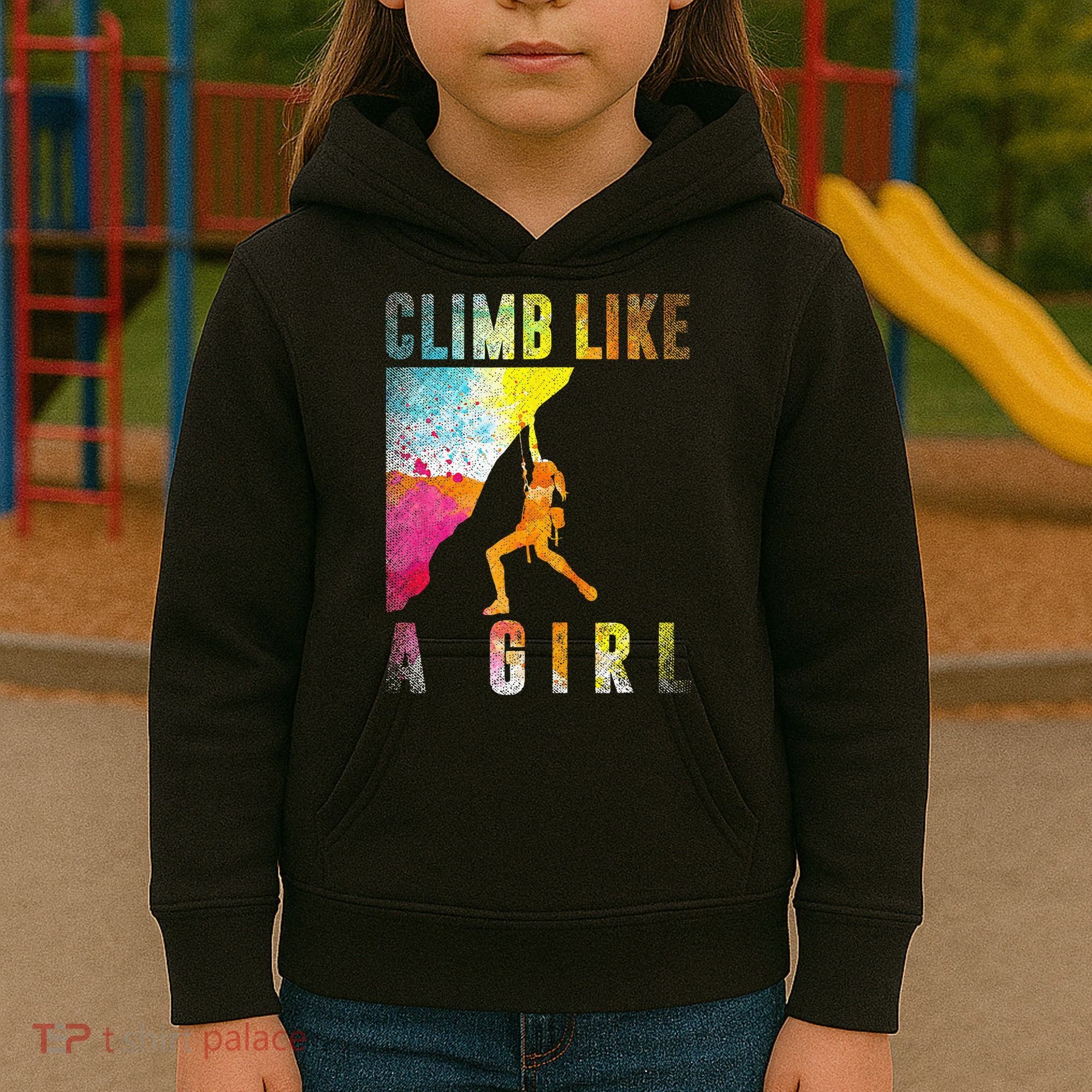 Bouldering Rock Climber Women Kids Rock Climbing Kids Hoodie
