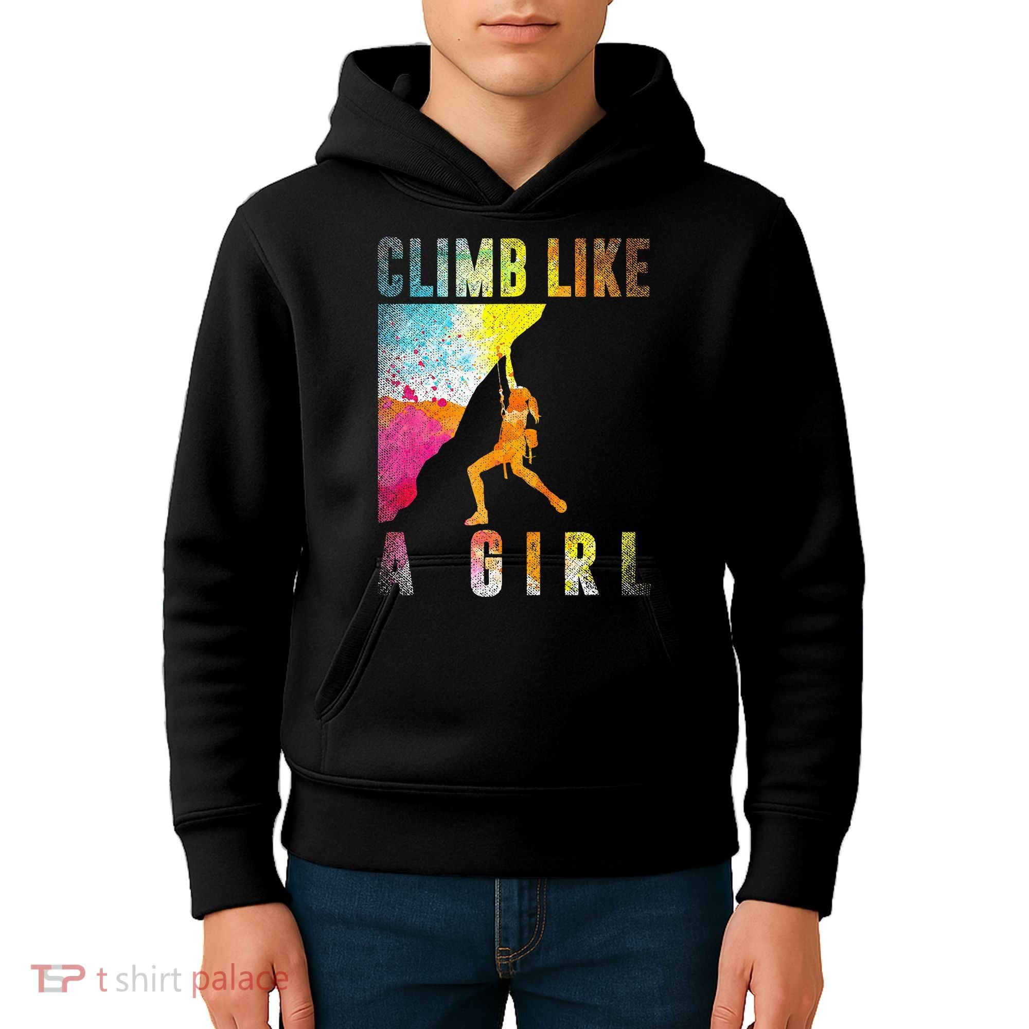 Bouldering Rock Climber Women Kids Rock Climbing Kids Hoodie