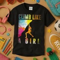 Bouldering Rock Climber Women Kids Rock Climbing Kids T-Shirt thumb 3