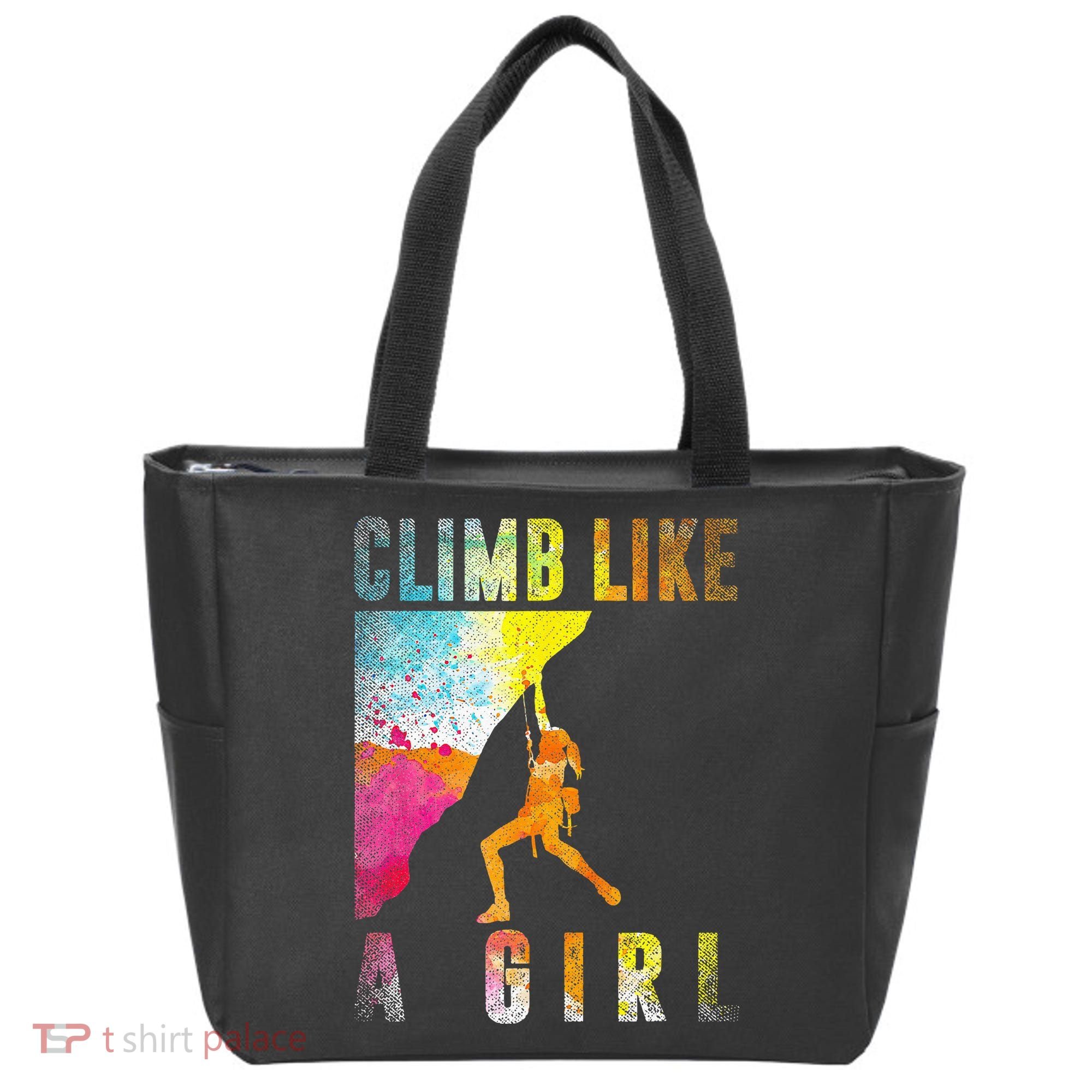Bouldering Rock Climber Women Kids Rock Climbing Tote Bag