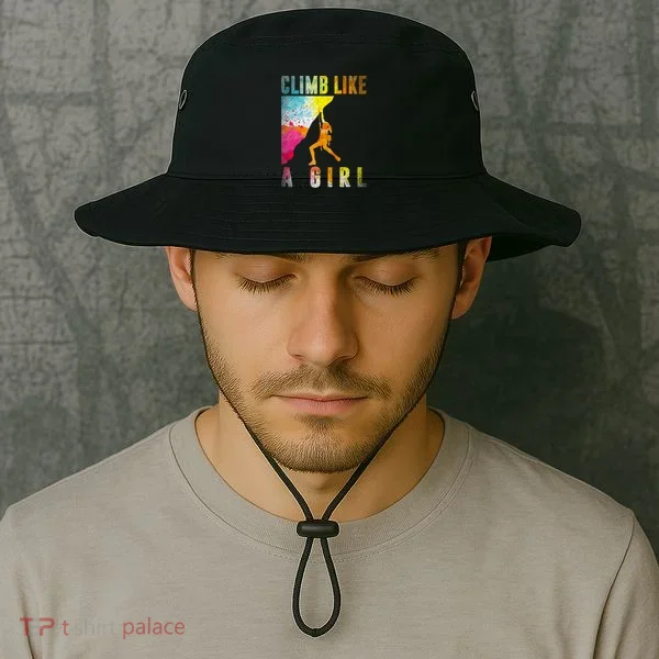 Bouldering Rock Climber   Bucket Hat