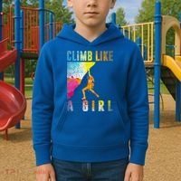 Bouldering Rock Climber   Kids Hoodie thumb 2