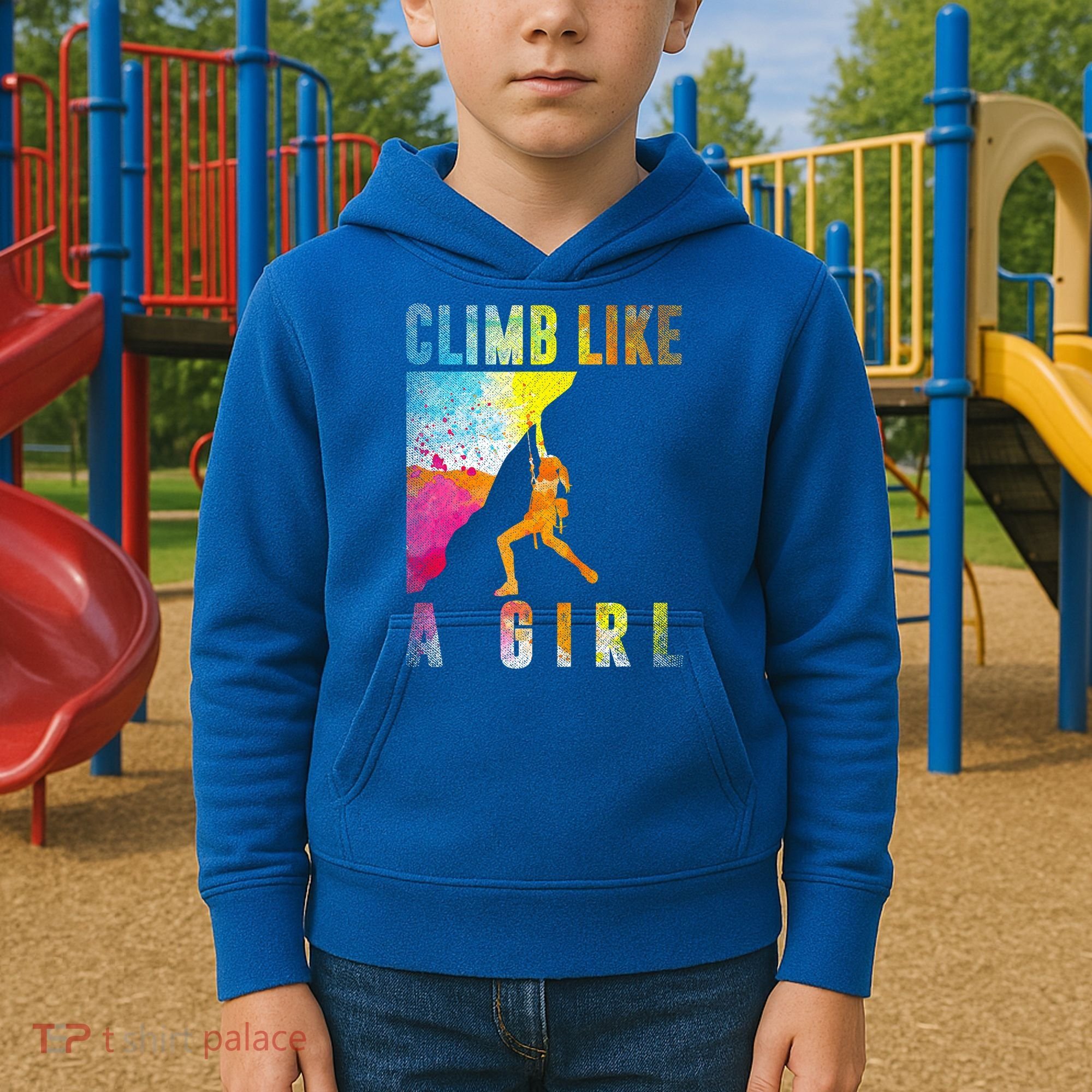 Bouldering Rock Climber   Kids Hoodie