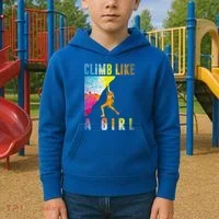 Bouldering Rock Climber   Kids Hoodie thumb 2