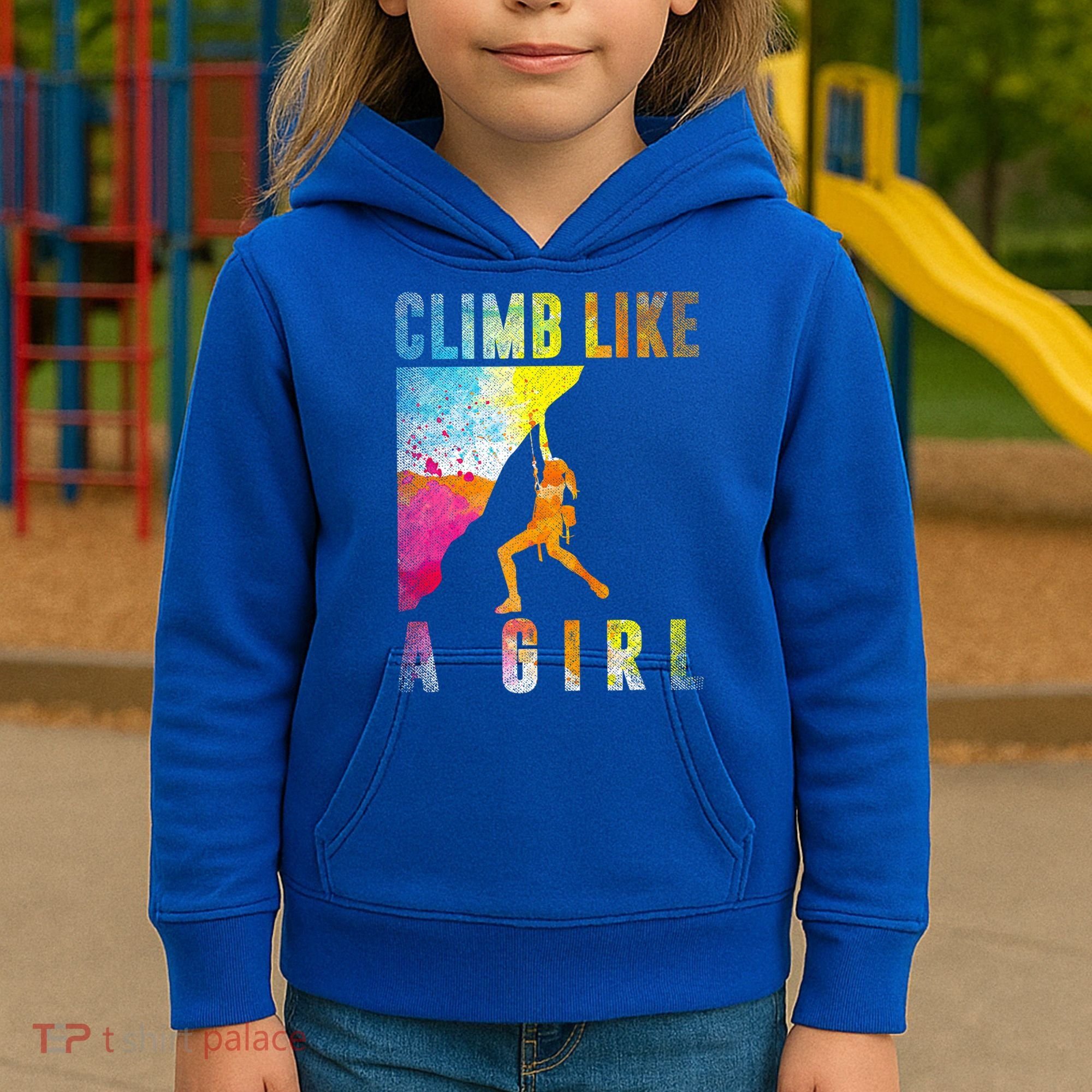 Bouldering Rock Climber   Kids Hoodie
