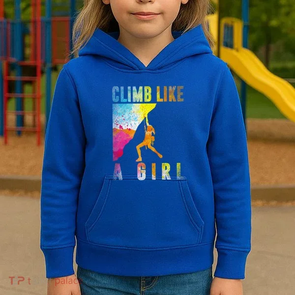 Bouldering Rock Climber   Kids Hoodie