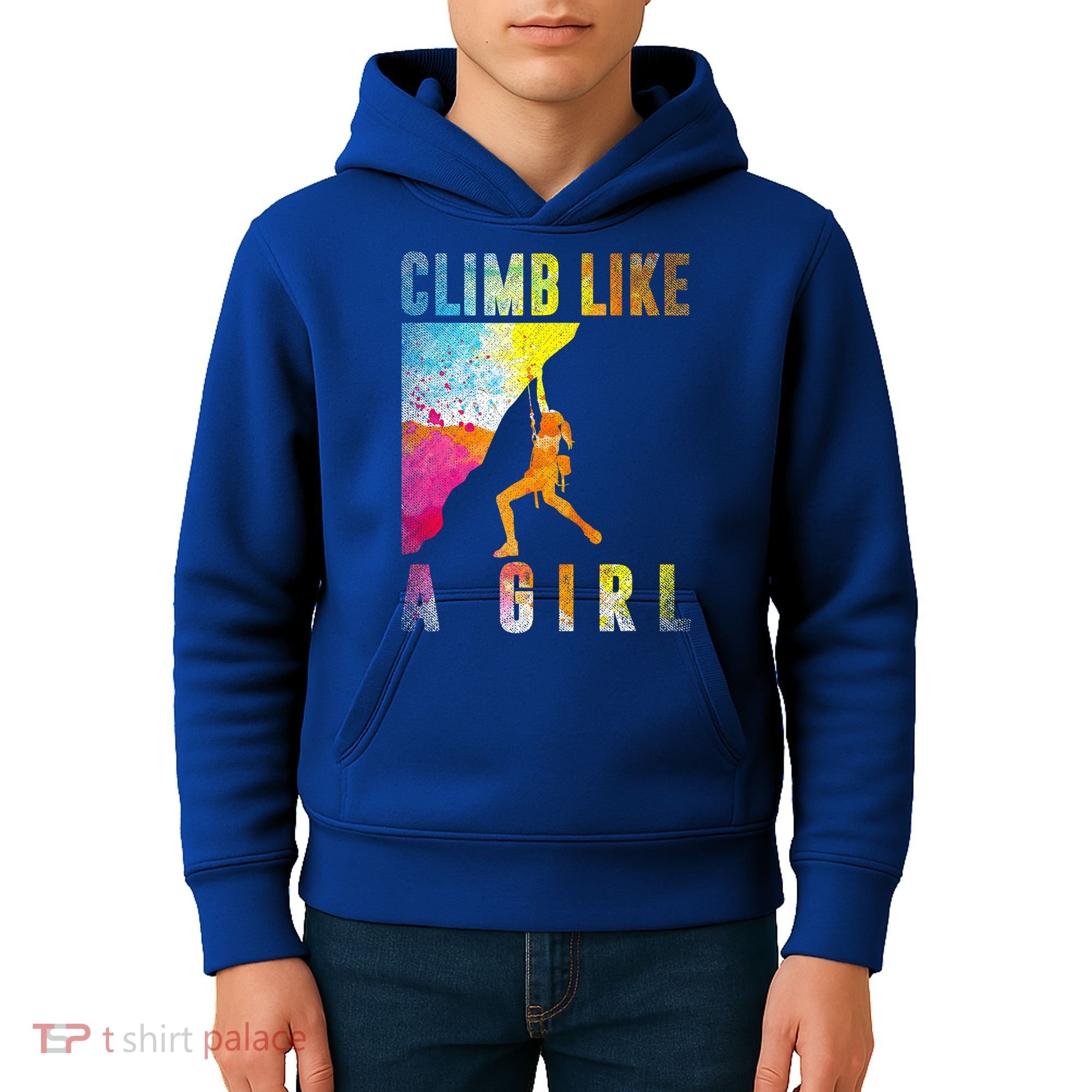 Bouldering Rock Climber   Kids Hoodie