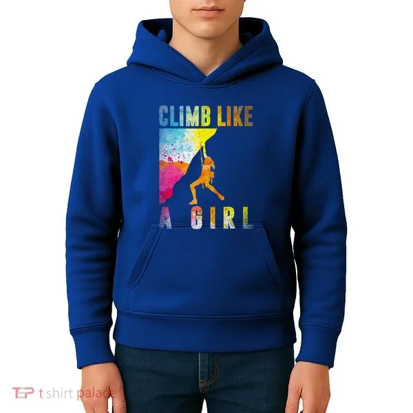 Bouldering Rock Climber   Kids Hoodie