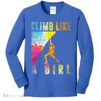 Bouldering Rock Climber   Kids Long Sleeve Shirt thumb 0