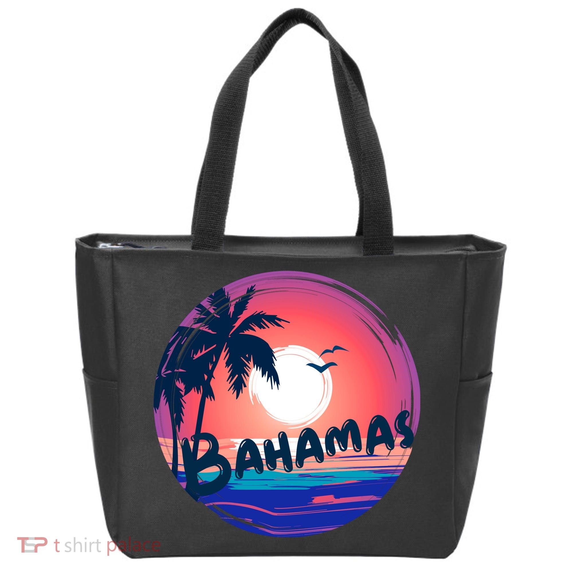 Bahamas Retro Circle Tote Bag