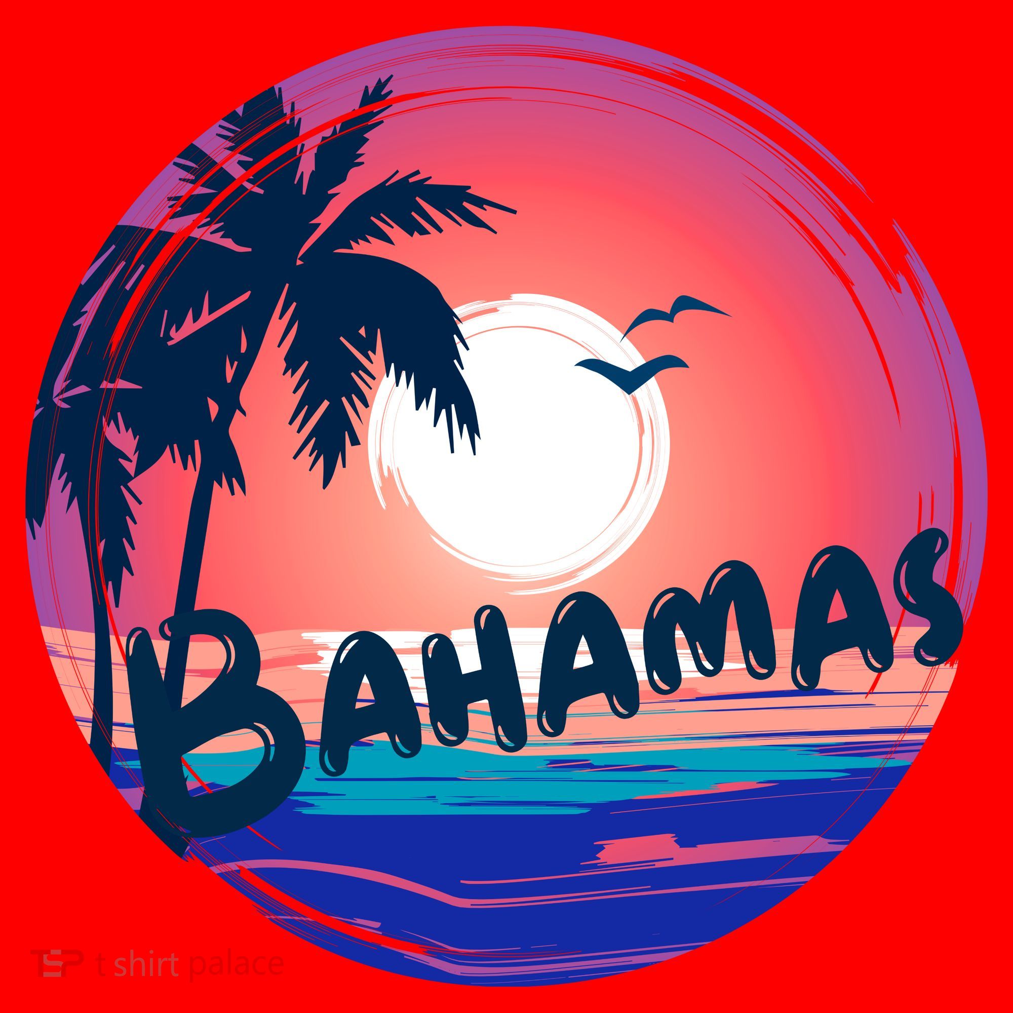 Bahamas Retro Circle Santa Hat