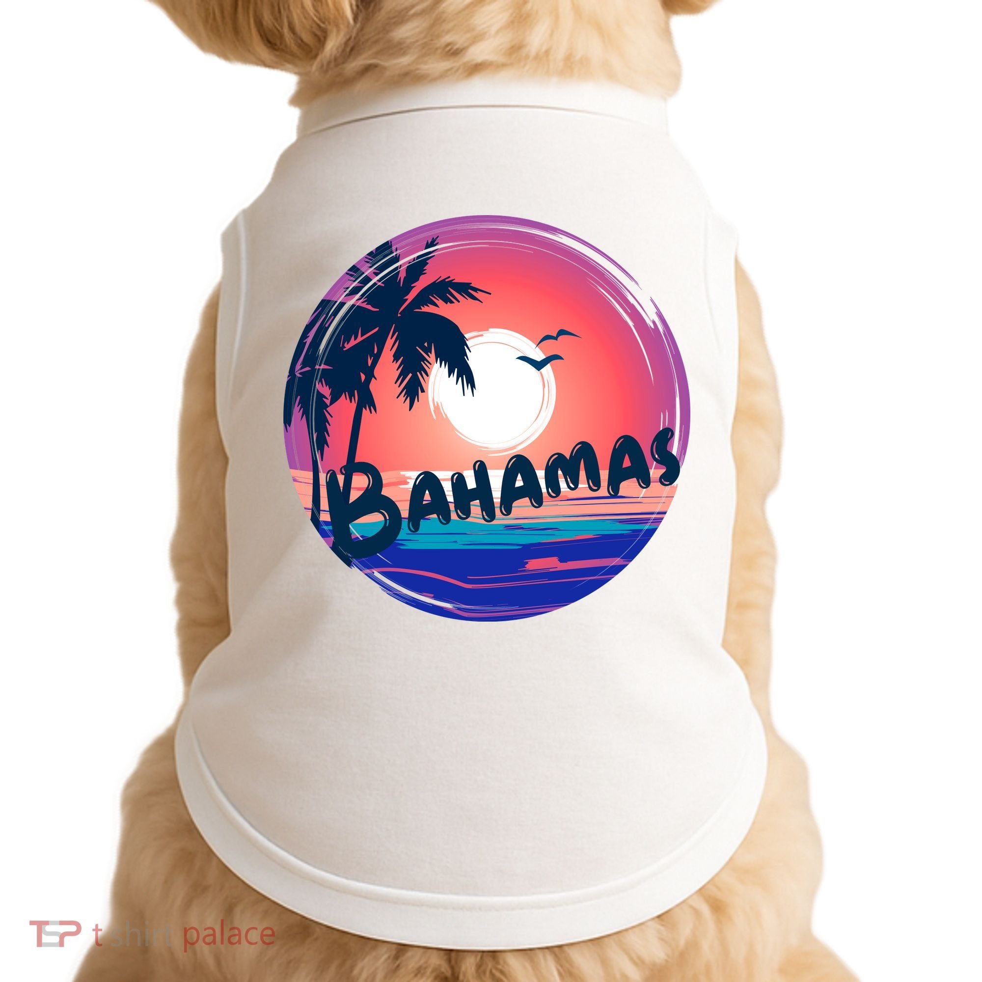 Bahamas Retro Circle Doggie Tank