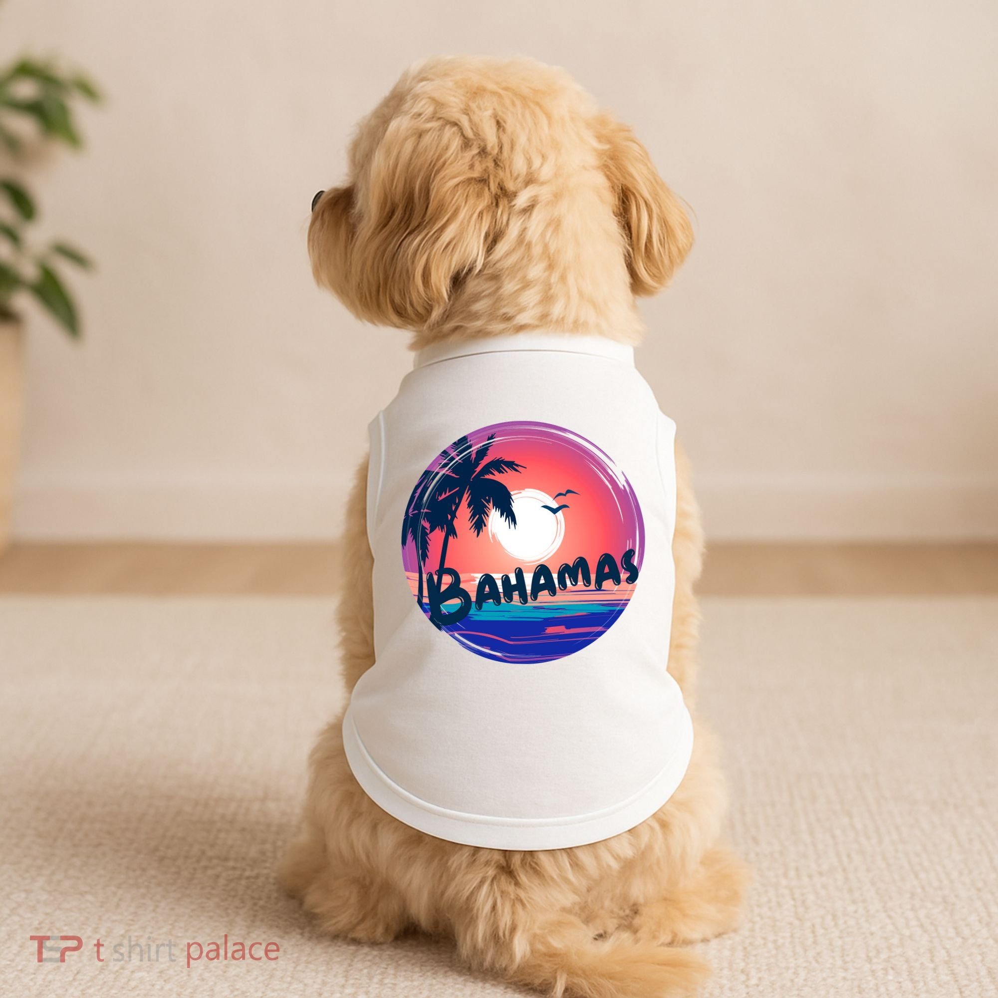 Bahamas Retro Circle Doggie Tank