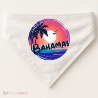 Bahamas Retro Circle USA-Made Doggie Bandana thumb 0