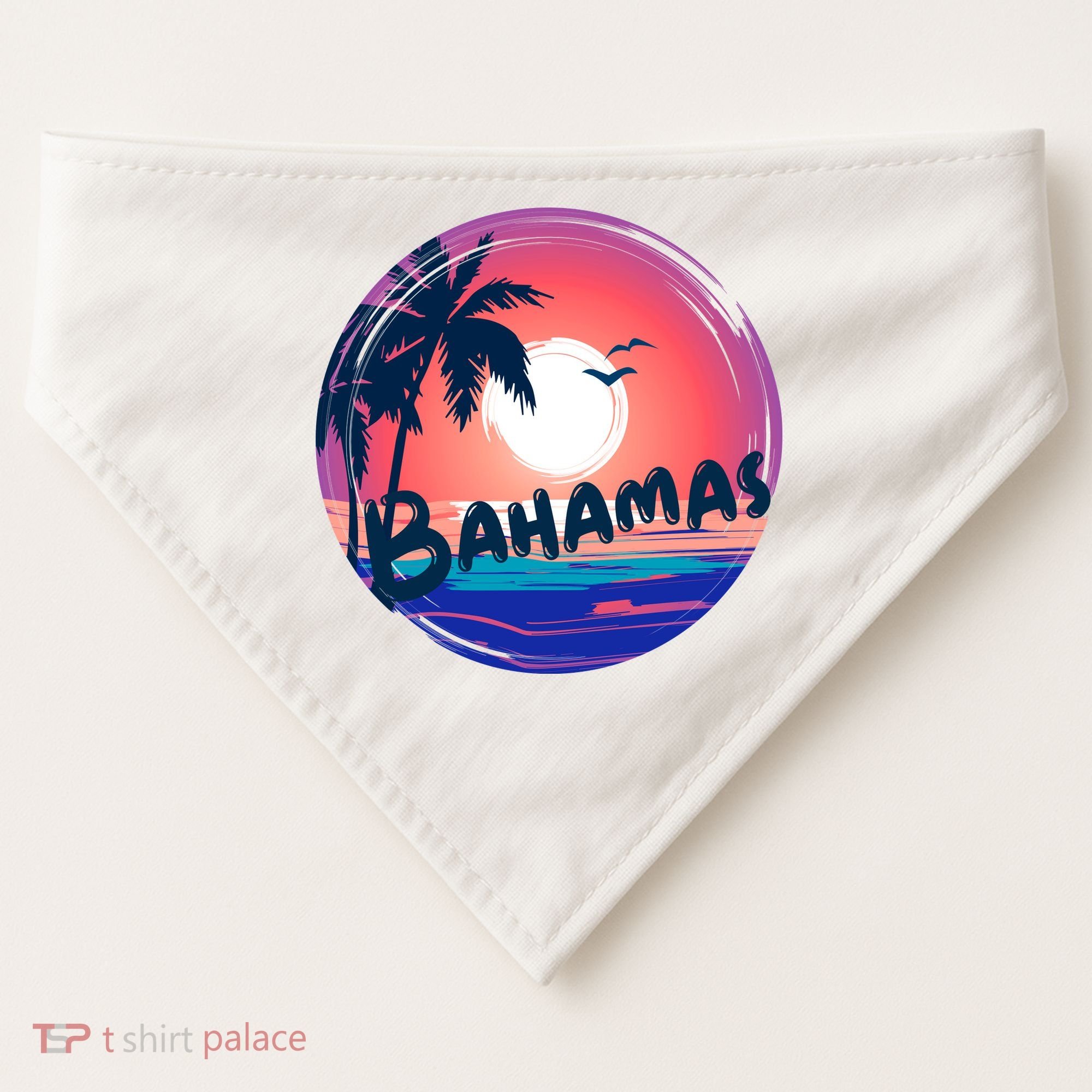 Bahamas Retro Circle USA-Made Doggie Bandana