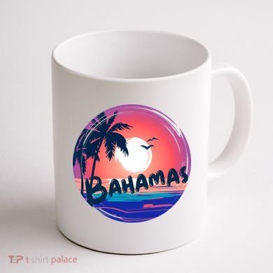 Bahamas Retro Circle Coffee Mug back