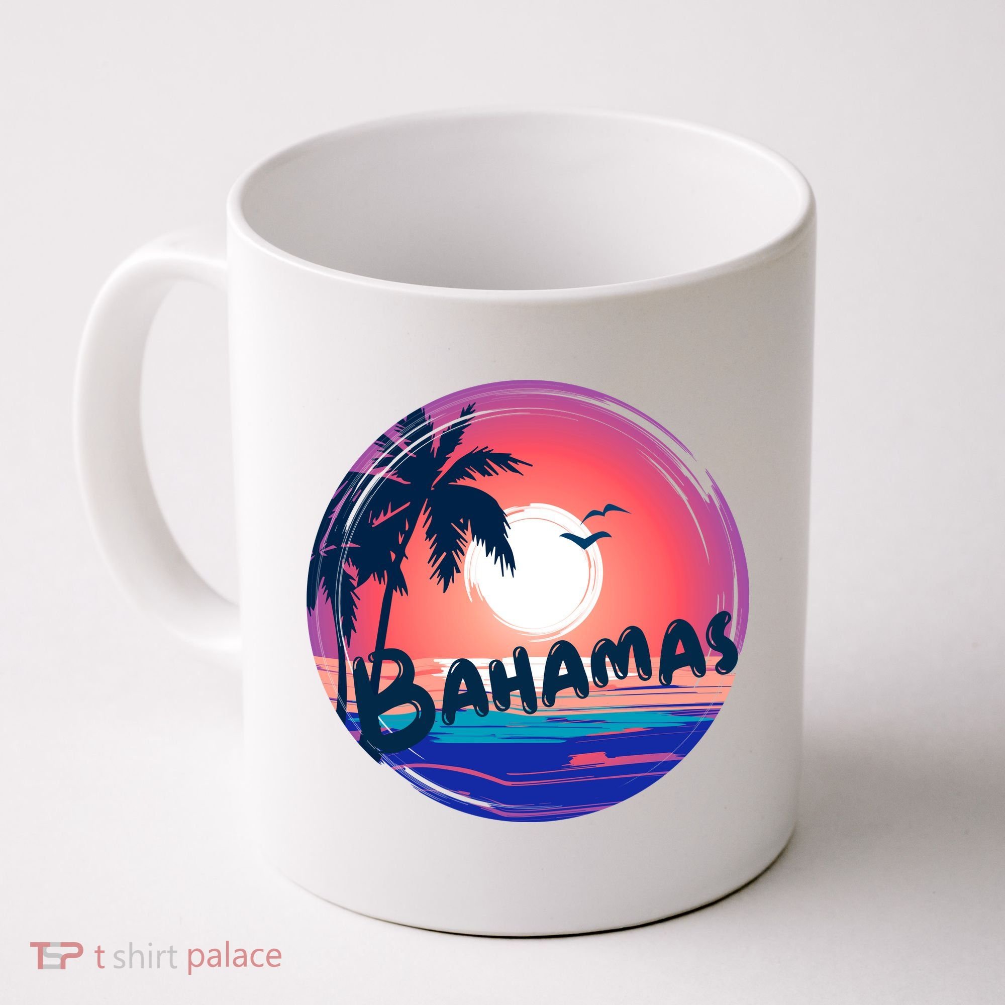 Bahamas Retro Circle Coffee Mug