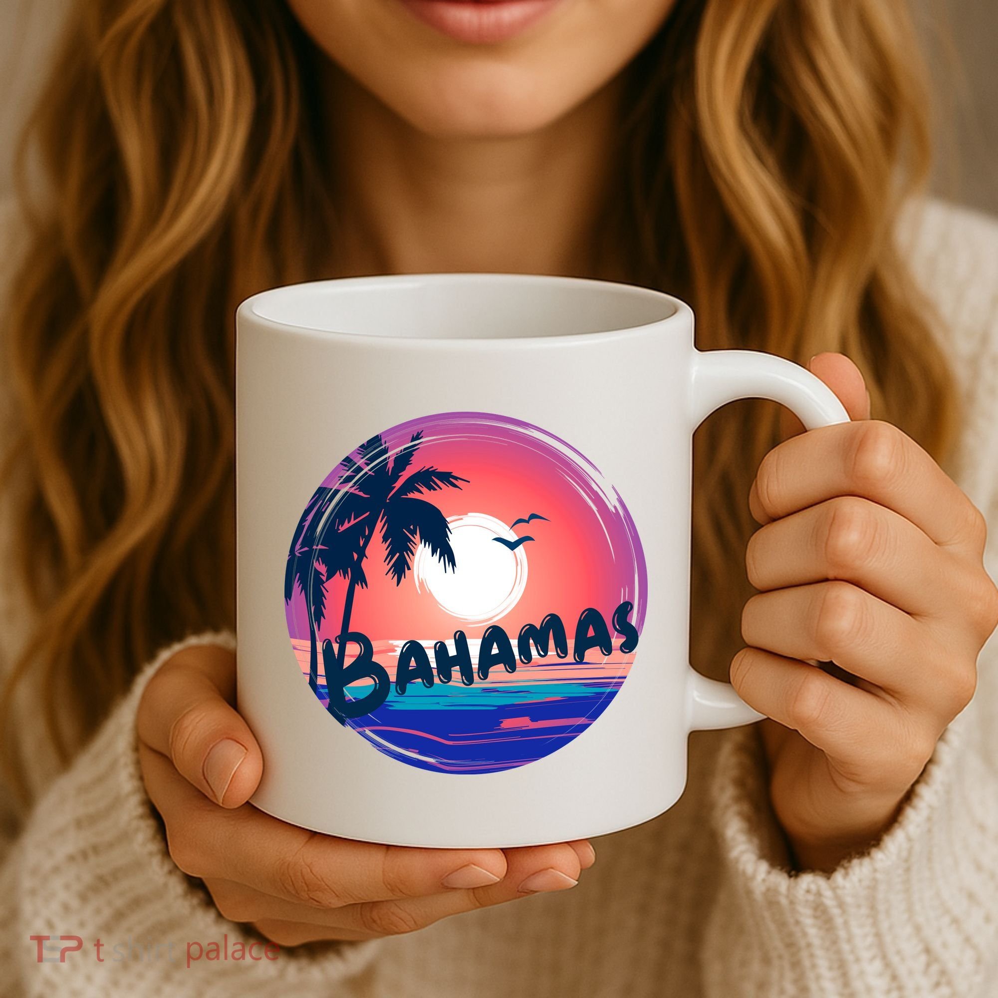 Bahamas Retro Circle Coffee Mug