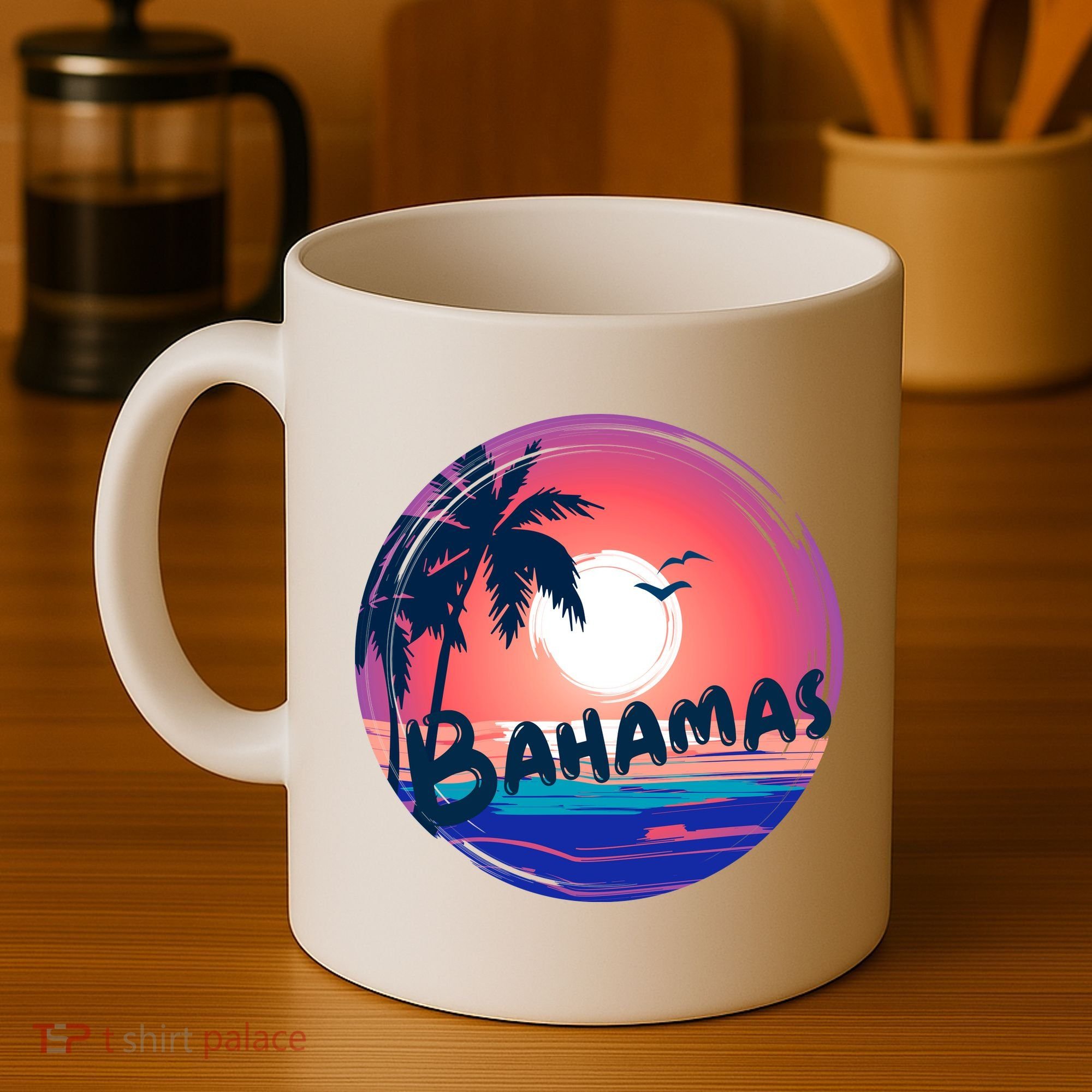 Bahamas Retro Circle Coffee Mug