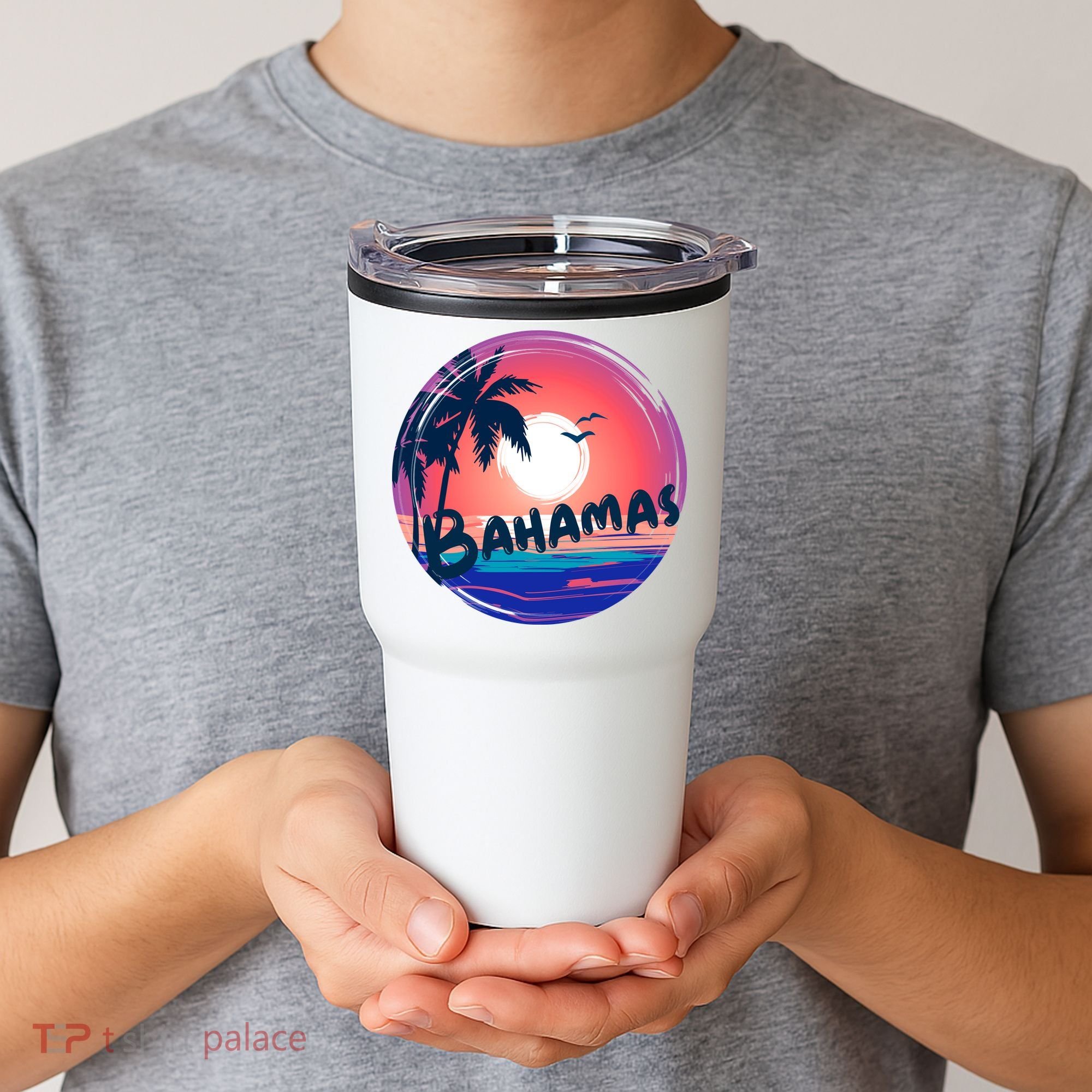Bahamas Retro Circle Tumbler