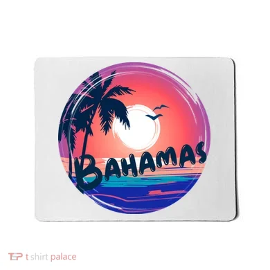 Bahamas Retro Circle Mousepad