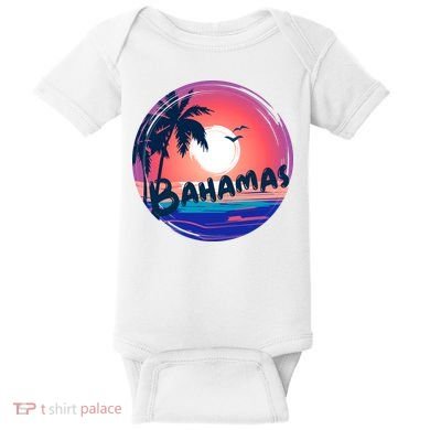 Bahamas Retro Circle Baby Bodysuit