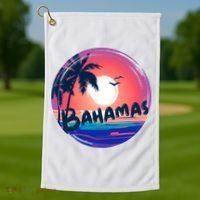 Bahamas Retro Circle Golf Towel thumb 1