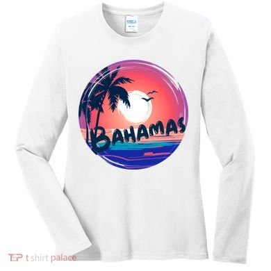 Bahamas Retro Circle Women's Long Sleeve Shirt