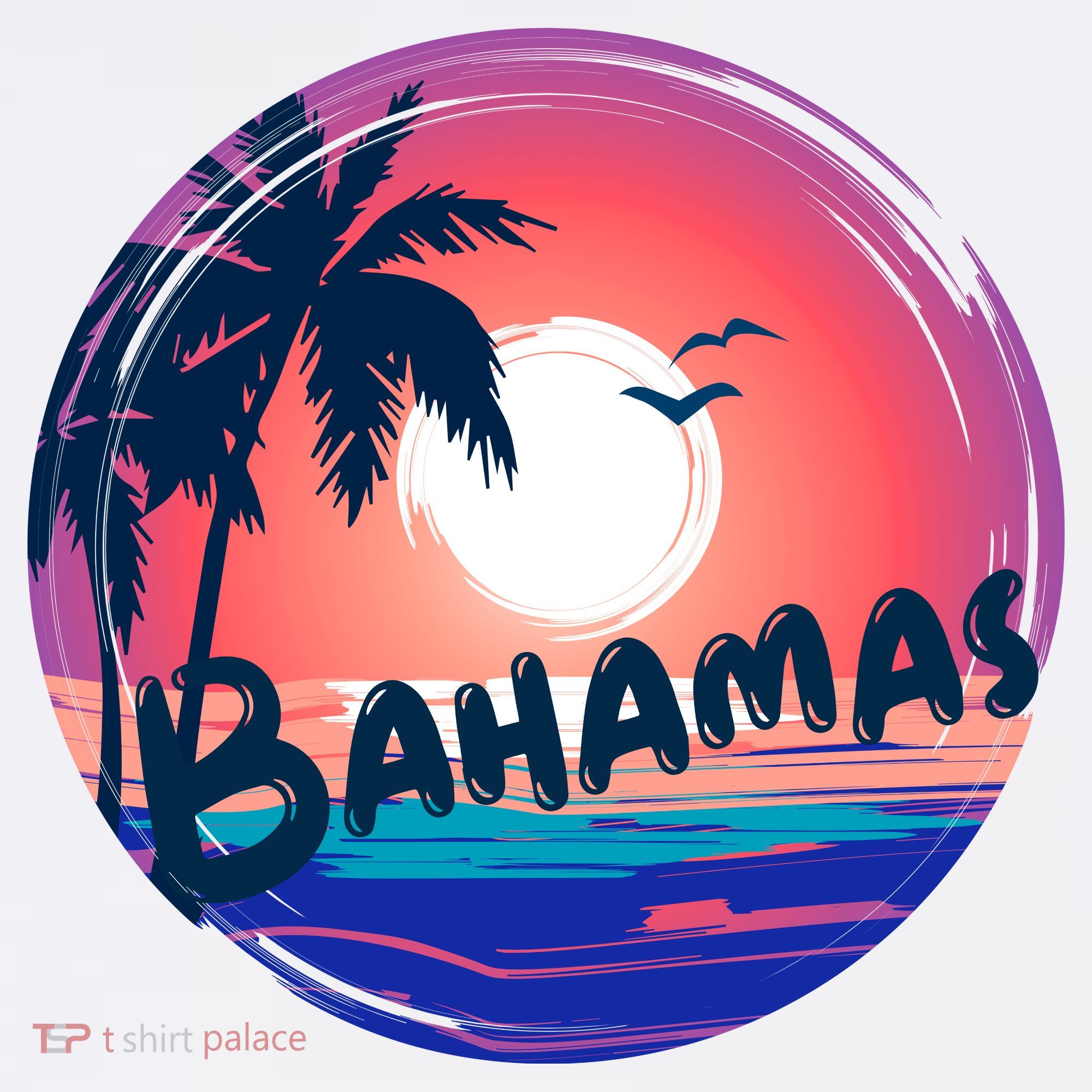Bahamas Retro Circle Women's Long Sleeve Shirt