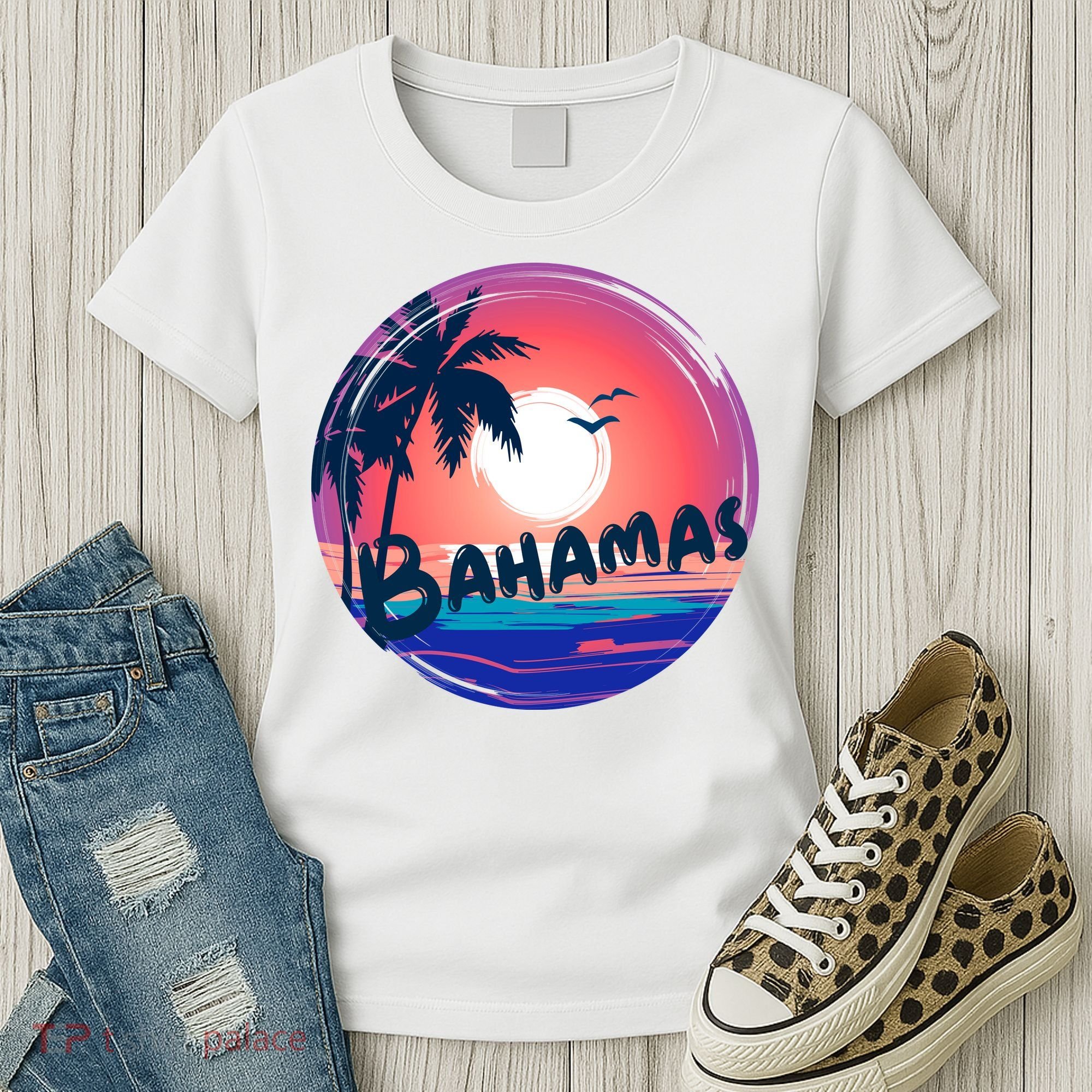Bahamas Retro Circle Women's T-Shirt